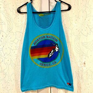 Aviator Nation Neon Blue Graphic Tank